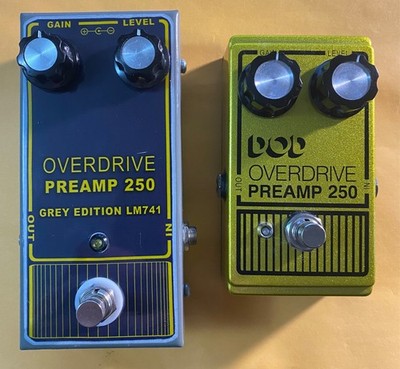 Handmade Boutique 250 Overdrive preamp Grey LM741CN 70'sVintage guitar pedal dod