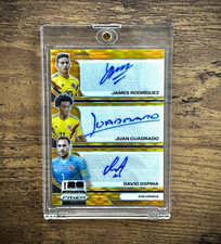 Prizm 2026 FIFA World Cup Trio Signatures Ospina/Rodriguez/Cuadrado gold/2