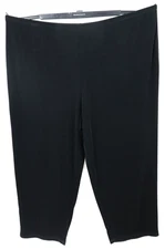NEW CITIKNITS Women's Stretch Acetate Travel Knit Crop Pants Black Size P3X Plus