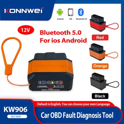2026 Konnwei KW906 ELM327 OBD2 Scanner 12V Bluetooth 5.0 Car Diagnostic Tool