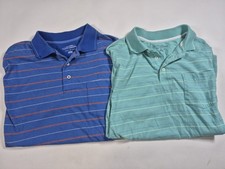 Saddlebred Short Sleeve Polo Shirt Adult Men's Size Med Blue And Teal Pair