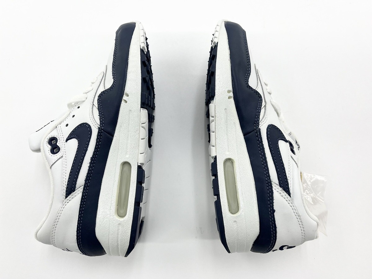 Nike Air Max ホワイト/ネイビー 2003 Vintage Nike Air Max 1 Leather White Midnight Navy Sz 7 Men