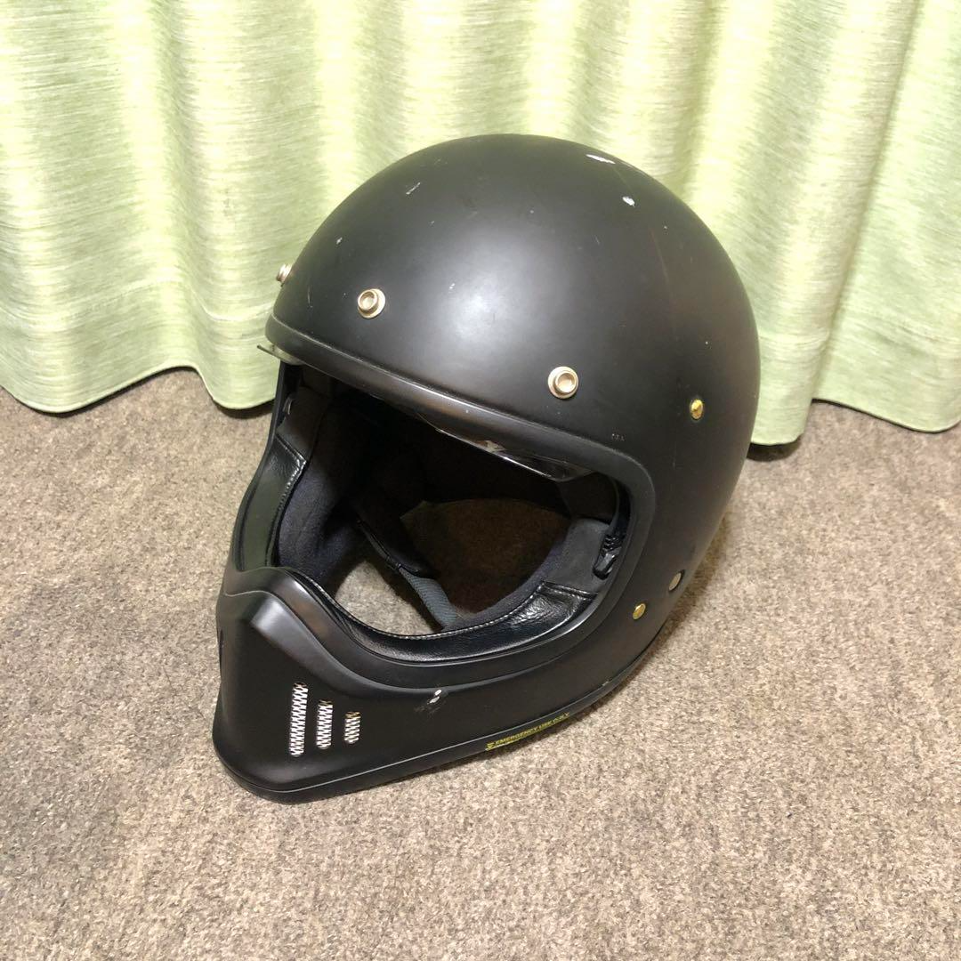 SHOEI EX-ZERO XL Matte Black Full Face Motorcycle Helmet Retro Off