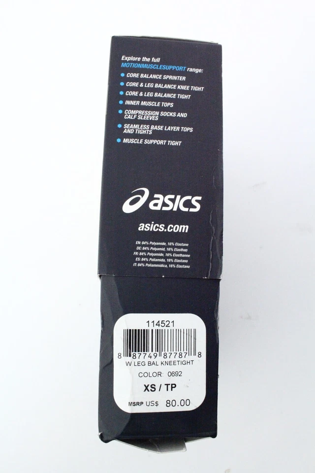 NIB - ASICS Women's Leg Balance Compression Knee Tights - Black/Deep Ruby - XS - Image 3 of 4