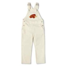 Christian Robinson Toddler Woolly Mammoth Embroidered Overalls Cream 12M