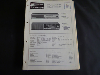 Original Service Manual  ITT Schaub Lorenz Viola automatic 101 Viola deluxe 101
