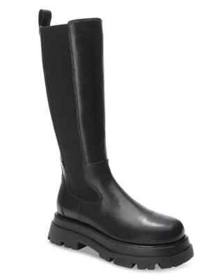 Ash Z29116 Womens Black Leather Eden Knee High Chelsea Boot Size