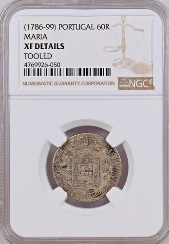 1786-99 Portugal Silver 60 Reis Maria 60R NGC EF XF KM#313 Extra Fine Certified