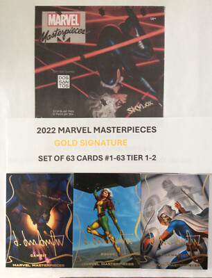 2022 Marvel Masterpieces GOLD FOIL SIGNATURE Complete Set of 63 #1-63 TIER 1-2