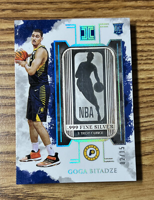 2019/20 GOGA BITADZE IMPECCABLE .999 TROY OUNCE SILVER PACERS ROOKIE RC 2/15  