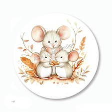 Fall Autumn Mice Scrapbook Stickers Envelope Seals Labels Mouse Party Favors