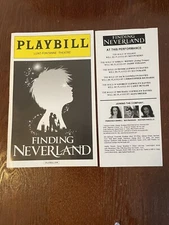 Finding Neverland Playbill Broadway NYC Lunt- Fontanne Theatre + Actor Insert