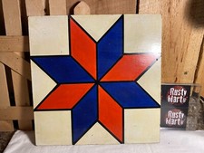 Vintage Hand Painted Wooden Barn Quilt Block 12x12