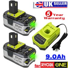 2X 18V 6.0Ah Lithium Battery / Charger For Ryobi P108 ONE+ Plus RB18L50 RB18L40
