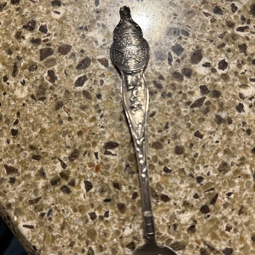 Sterling Silver Souvenir Spoon Skirvin Hotel OK Native American Indian Chief - Picture 4 of 5
