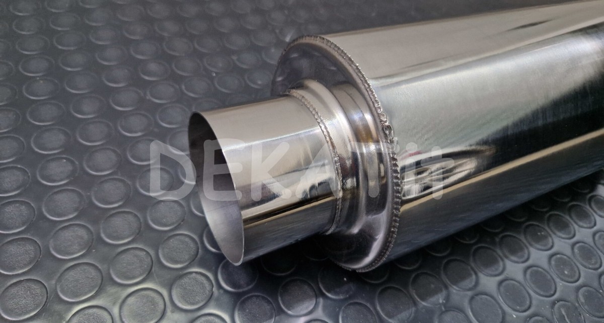 Silenziatore Auto Universale In Acciaio Inox - Terminale Di Scarico Argento 51mm X 63mm Per Modifica Veicoli - Foto 3