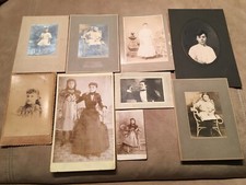 Vtg Antique Victorian Cabinet Card Real Photo Girl Children to Young Ladies