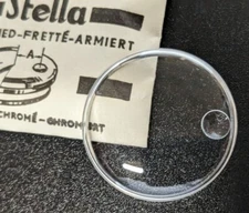 NOS Stella Round Armored Watch Crystal WRAD Calendar Window Chrome Tension Ring