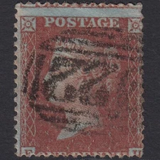 V46_26 GB QV 1855 1d RED-BROWN PLATE 24 SGC7(1) FH GU WORKSOP 922 LARGE MISPERF