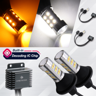 CANbus Error Free S Canbus LED Switchback Bulbs 7443 – White & Amber S No Error 2-Pack Turn Signal Light - Foto 5