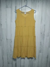 Naif Dress Women's Medium Golden Yellow Ruffle Sleeveless Boho