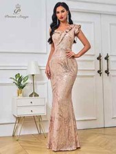 Ruffle sleeves elegent evening dress prom dresses evening gowns Party dresses