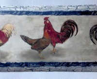 Roosters Wallpaper Border - Country Farming - Blue Sp76454 By Rolling-borders on sale Roosters Wallpaper Border - Country Farming - Blue Sp76454 By Rolling-borders on sale