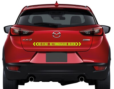 BEI STAU RETTUNGSGASSE BILDEN Neon Gelb Auto Aufkleber Leben Retten 75 cm