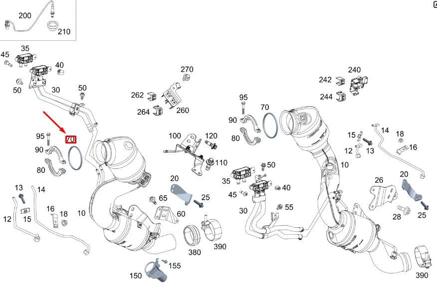 MB GLE W167 Exhaust Metal Soft Material Seal A1771422000 NEW 