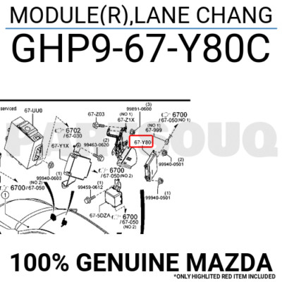 GHP9-67Y80C / GHP9-67Y90C モジュールセット GHP967Y80C Genuine Mazda MODULE(R),LANE CHANG GHP9-67-Y80C | eBay