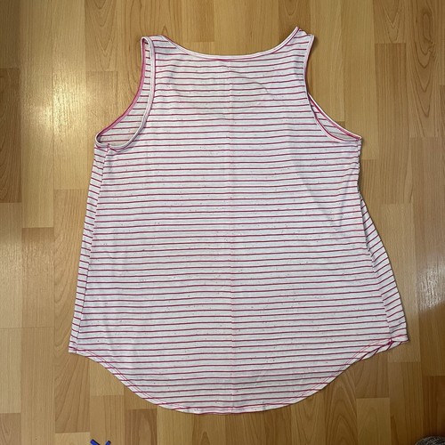 Terra & Sky Tank Top Women's Size 0X 14W pink white striped casual - Picture 2 of 4
