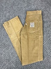 Vintage 70  s Levis Corduroy Pants Womens 23x34 Beige Straight White Patch NWT