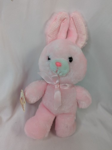 Animal Fair Pink Rabbit Plush Bunny Dots Ears 11 Inch Stuffed Animal Toy