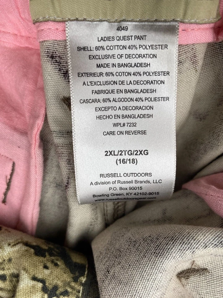 New-Russell Outdoors Camo Pants Women size 2X Mossy Oak Infinity - Image 4 of 4