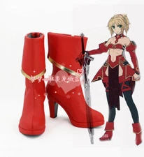 Hot! Anime Fate/Apocrypha Red Saber Mordred Cosplay shoes costom:F