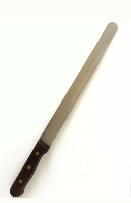 Capco Serrated Bread Knife 10'' Stainless Steel Blade, Wood Handle