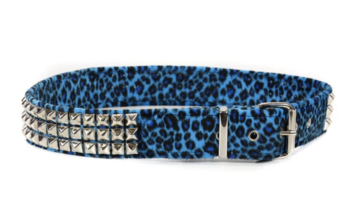 3 Row Pyramid Stud Leopard Fuzzy Belt Punk Rock Goth Emo 3 Row Pyramid Stud Leopard Fuzzy Belt Punk Rock Goth Emo
