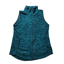 Old Navy Vest Women's Full Zip Teal Size S Top Jacket Polyester 2 Pockets 