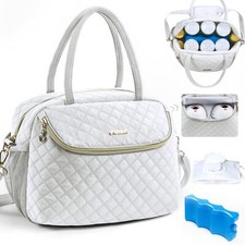 Breastmilk Cooler Travel Bag with 2pcs Wipes Dispensers and Ice Pack - Baby B...