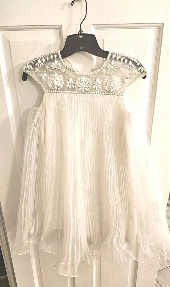 GIRLS  VANILLA MINI DRESS MARCHESA FROM NEWMAN MARCUS SIZE  LARGE  - Image 4 of 4