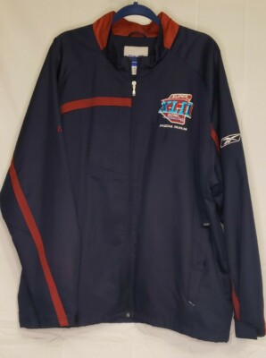 NFL Reebok Men's Zip Front Windbreaker Jacket Super Bowl XLII Navy