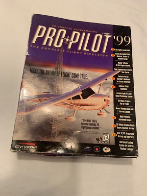 Pro Pilot '99 Complete Flight Simulator 3D Graphic Acceleration PC CD-ROM Win95