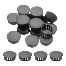 32Pcs 25mm(1') Black Nylon Plastic Round Locking Hole Plugs Insert End Caps
