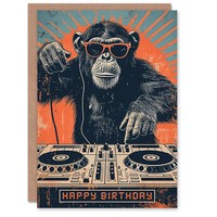 Retro Dj Cp Sonnenbrille Ape Decks Mann Geburtstagskarte