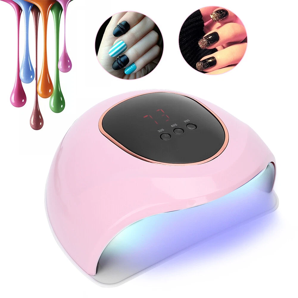 Pink Professional Nail Dryer 72W UV LED Lamp Gel Nail Polish Curing Machine
