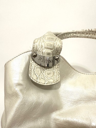 Vintage Ripani Italian Cream Metalic Crocodile embossed Leather Shoulder Bag, $40 - Photo 8