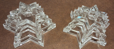 WMF Crystal 4 Step Starlight Candlesticks 24% Lead Crystal Set of 2 NIB