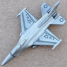 F-16 Fighting Falcon Geocoin - Antique Silver - Activated & Adoptable - TB7PDXG