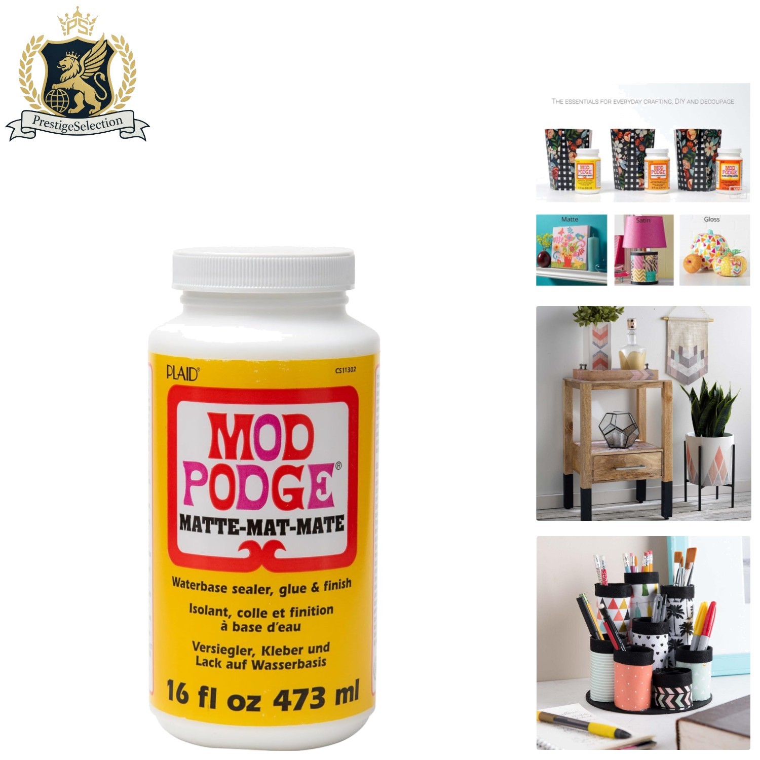 Multi-Purpose 16oz Craft Glue, Sealer & Matte Finish - Quick