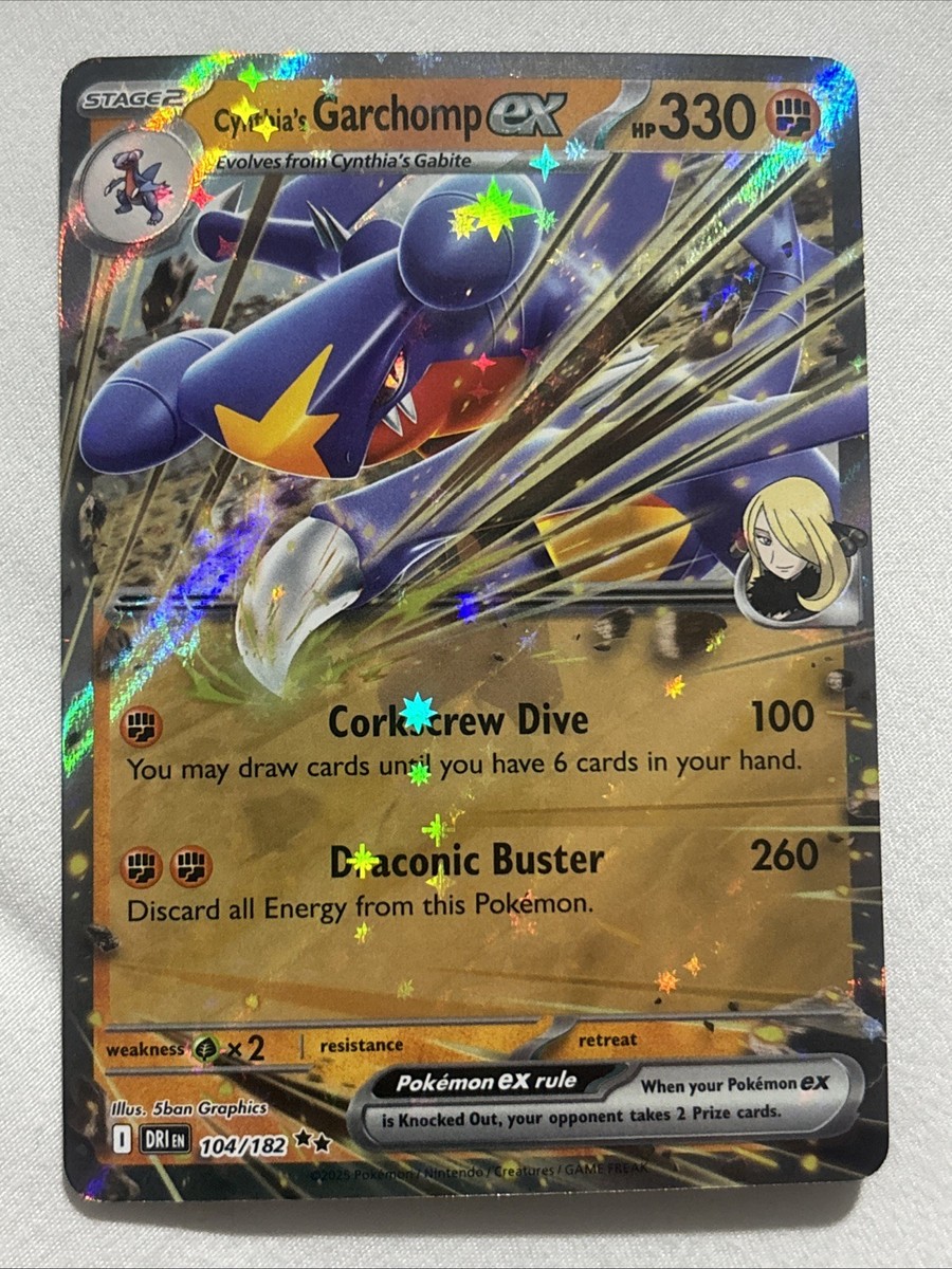 Pokémon TCG Cynthia's Garchomp EX 104/182 Destined Rivals Double